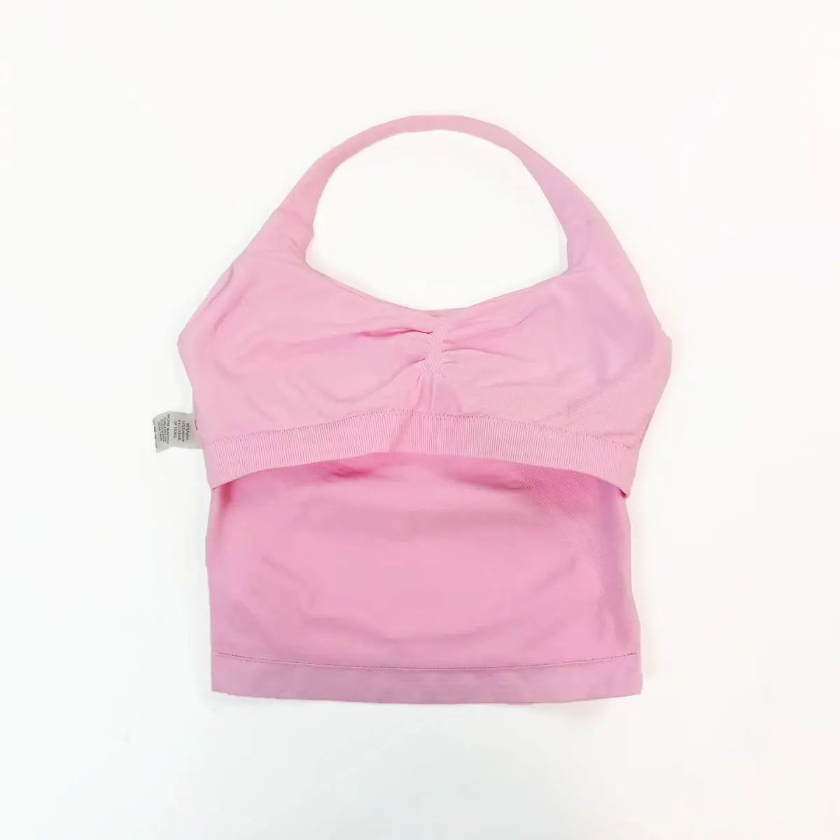 Women’s Gym Halter Top – Longline Strappy Padded Sports Tank