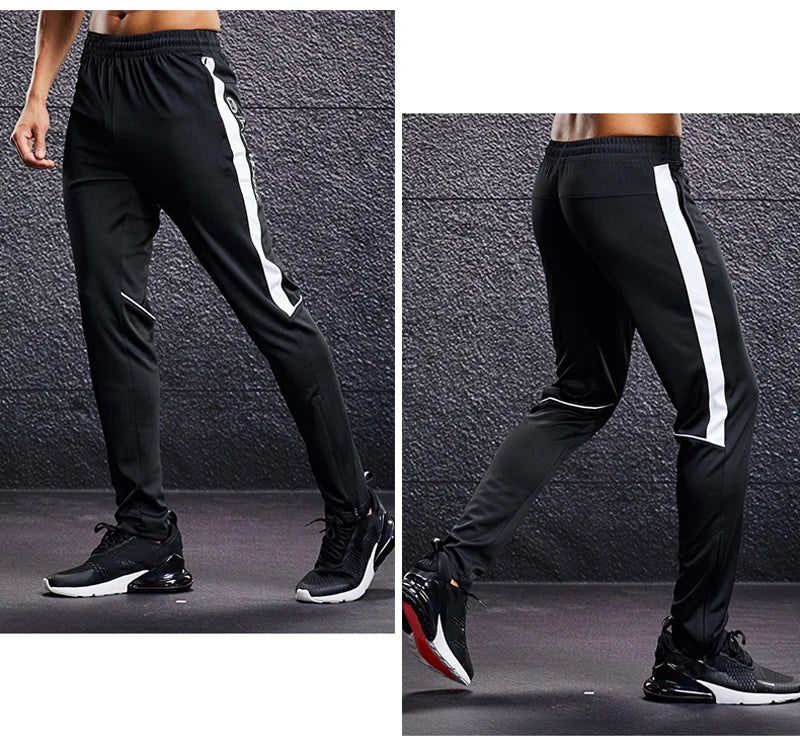 Men’s Sports Jogger Pants – Running & Soccer Training Sweatpants with Zipper Pockets