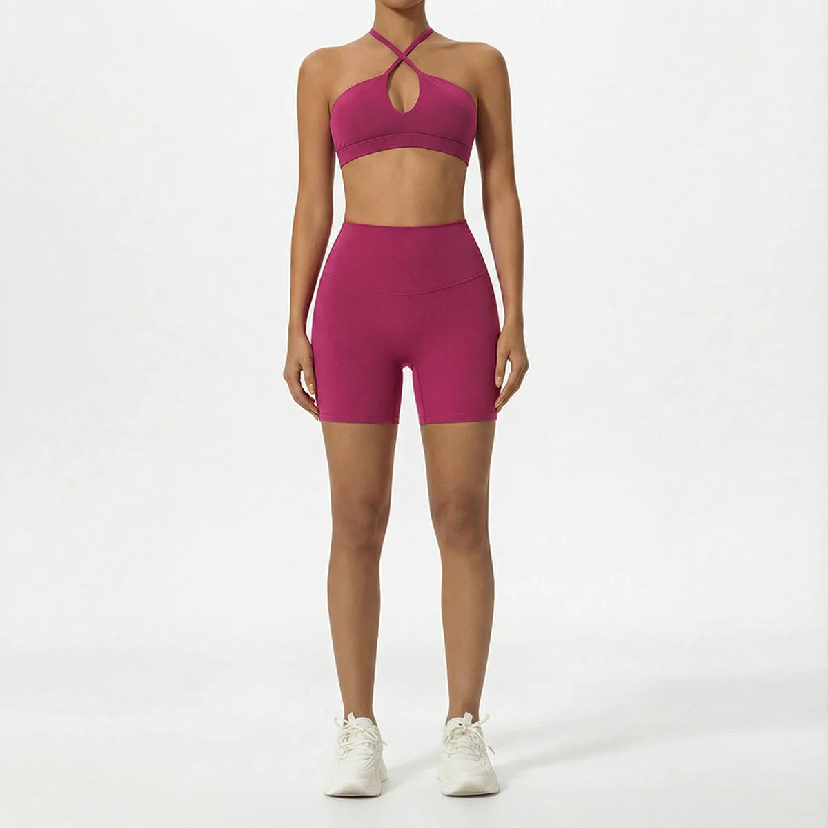 Two-Piece Women’s Sports Set – Cross-Front Yoga & Gym Outfit