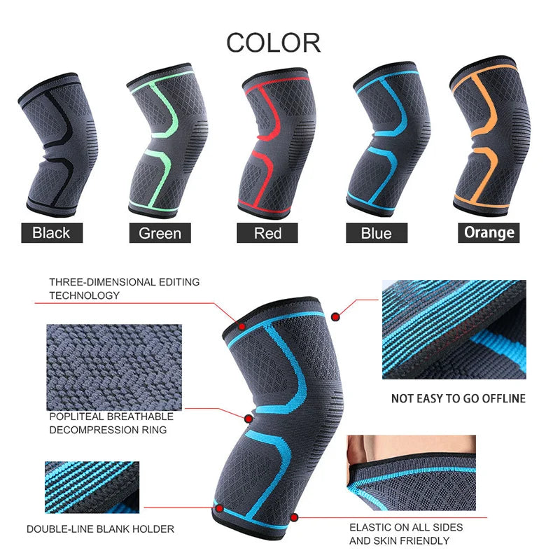 Elastic Compression Knee Support – Sports Knee Brace for Running & Training (1/2PCS)
