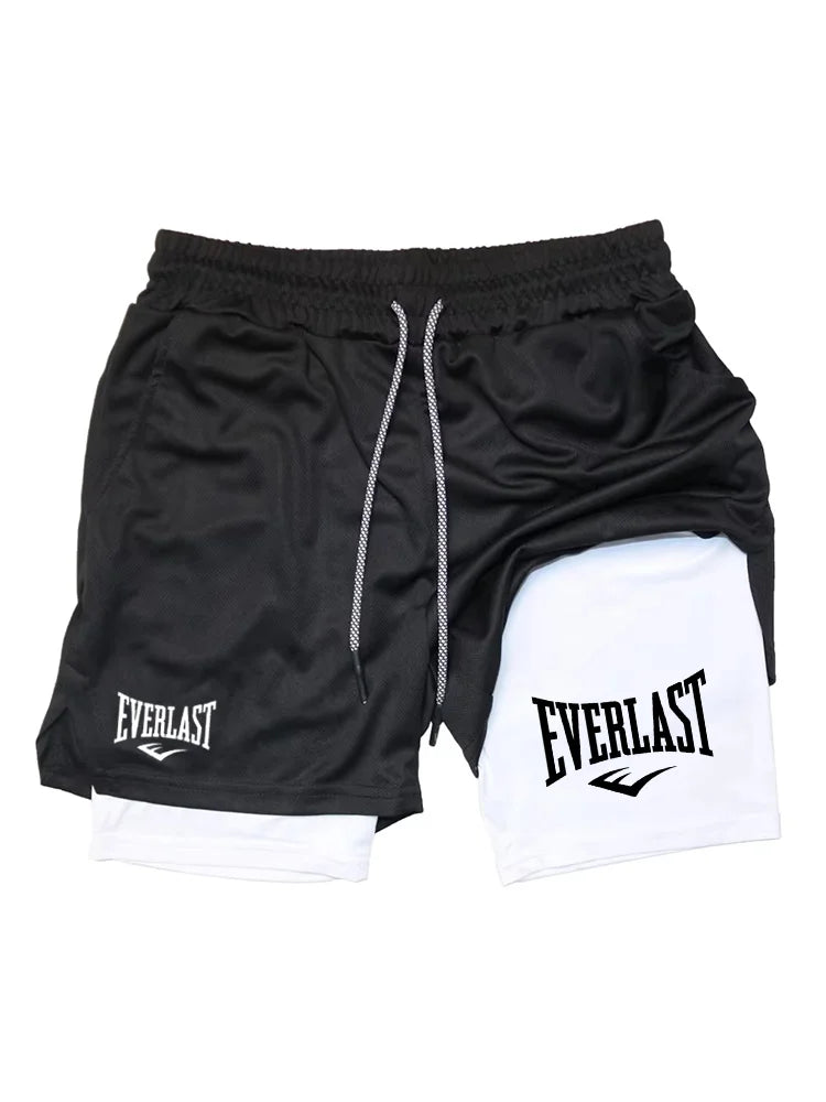 Men’s 2-in-1 Running Shorts – Double-Layer Gym & Fitness Training Shorts