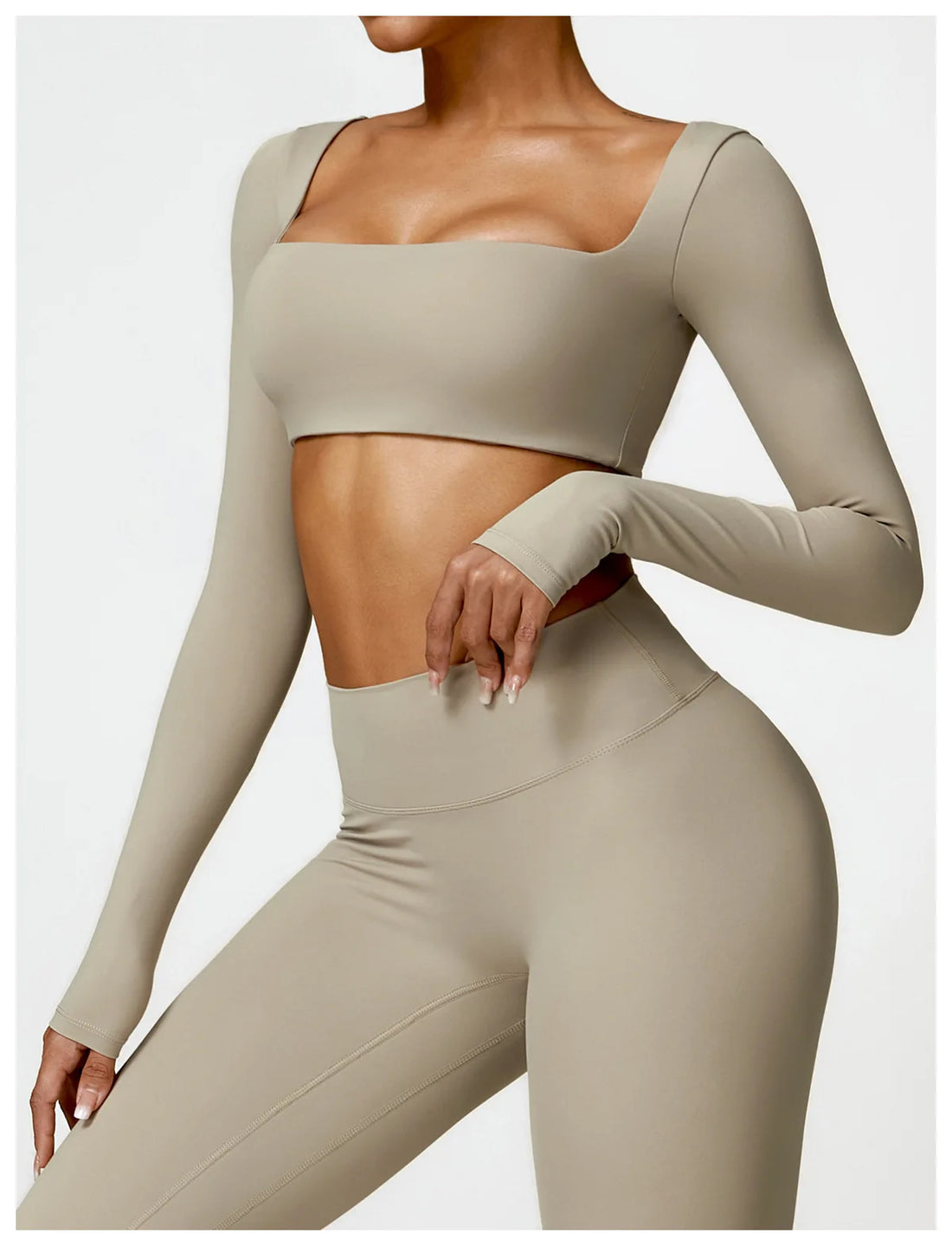 Women’s Quick-Dry Sportswear – Square Neck Fitness Crop Top