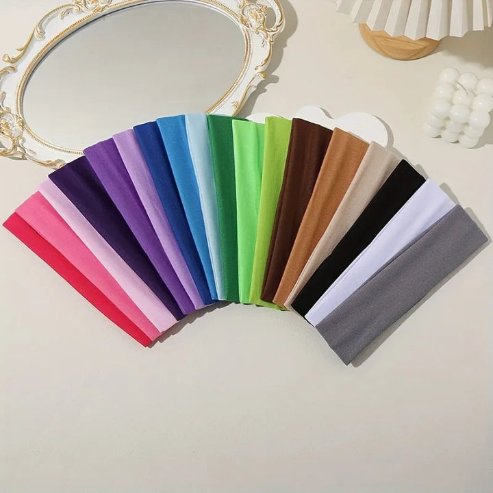 Elastic Knitted Hair Bands – Solid Color Sports & Fashion Headbands for Women