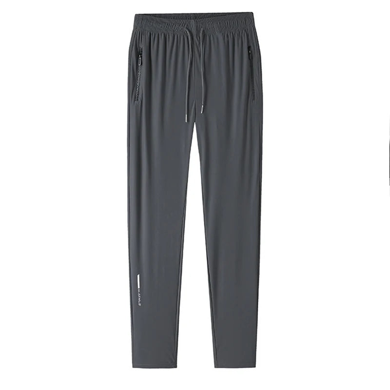 Men’s Ice Silk Summer Pants – Slim Fit Quick-Dry Casual & Running Trousers