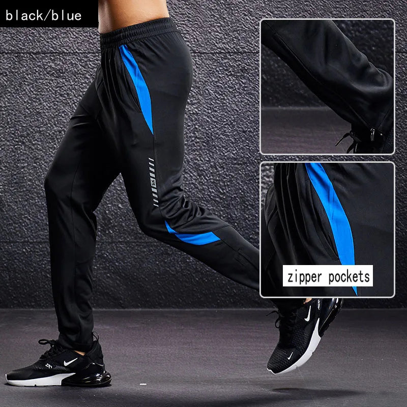 Men’s Sports Jogger Pants – Running & Soccer Training Sweatpants with Zipper Pockets