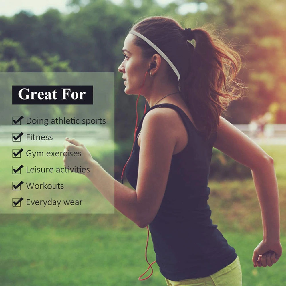 4PCS Non-Slip Sports Headbands – Elastic Sweatproof Workout Hair Bands