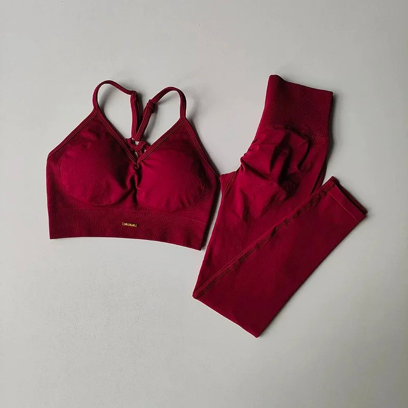 Peach High-Waisted Women’s Fitness Set – Hip-Lifting Yoga & Running Outfit