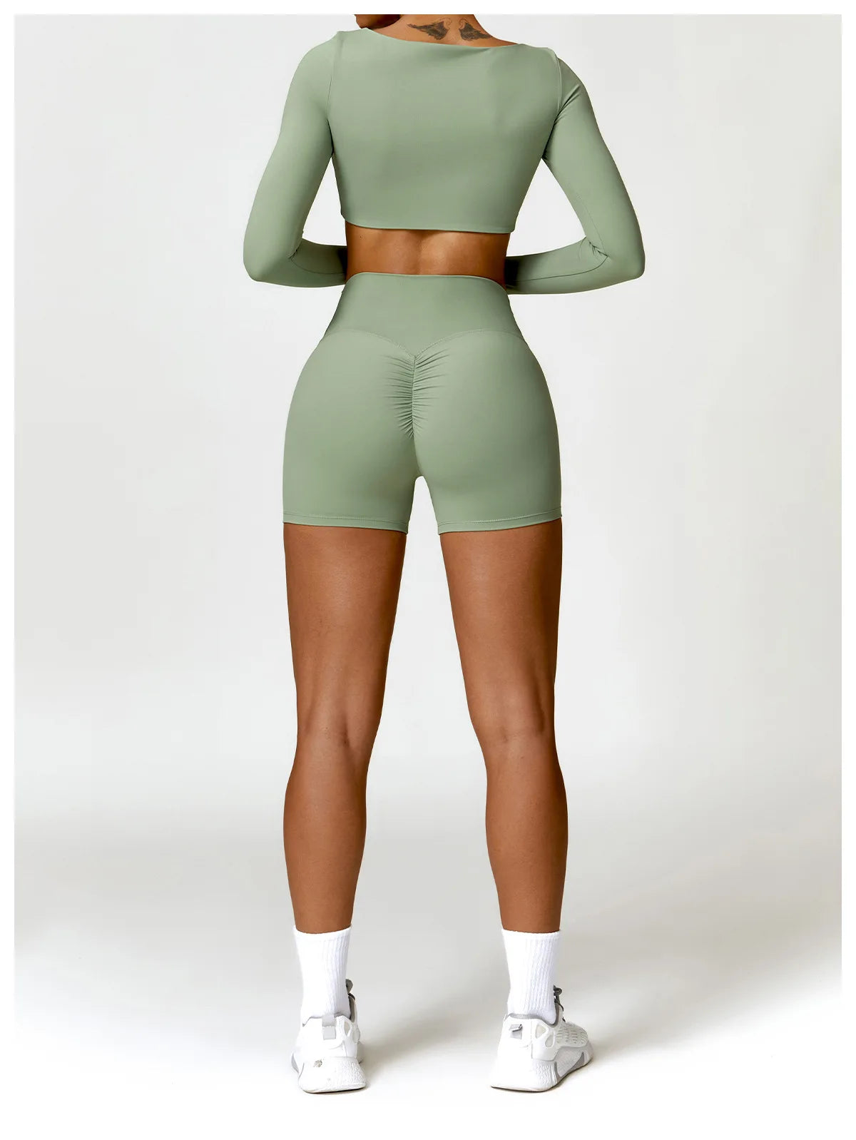 Women’s Quick-Dry Sportswear – Square Neck Fitness Crop Top