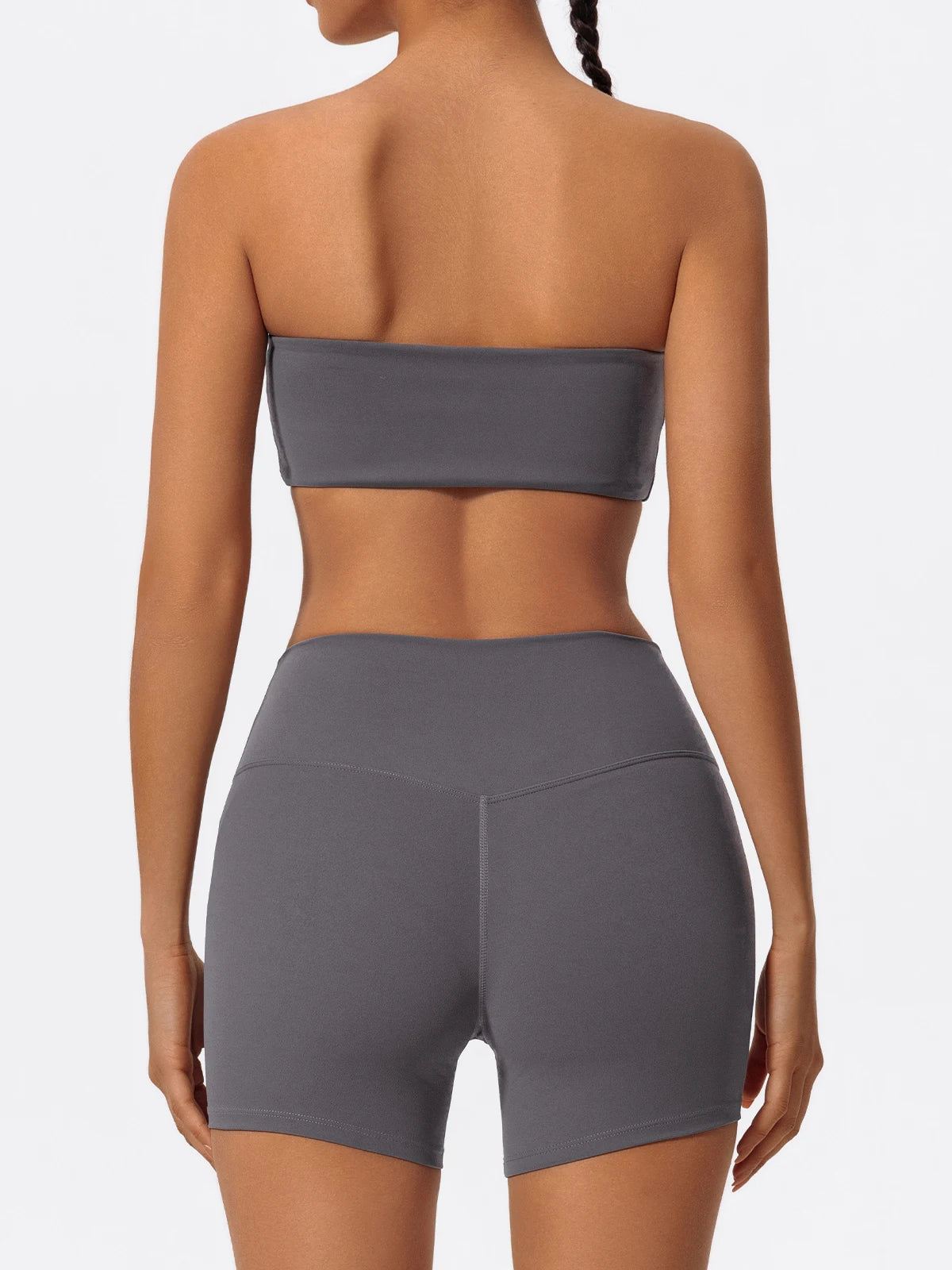 Women’s 2-Piece Fitness Set – Strapless Sports Bra & Workout Leggings