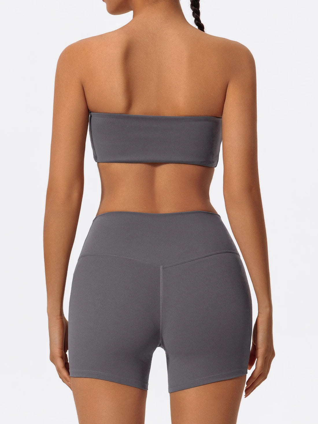 Women’s 2-Piece Fitness Set – Strapless Sports Bra & Workout Leggings