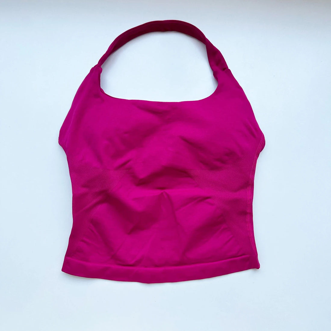 Women’s Gym Halter Top – Longline Strappy Padded Sports Tank