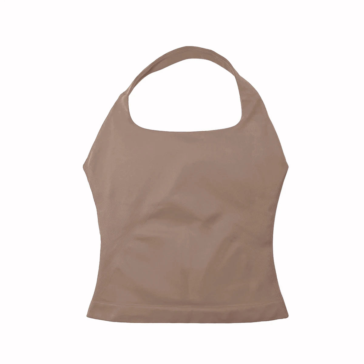 Women’s Gym Halter Top – Longline Strappy Padded Sports Tank
