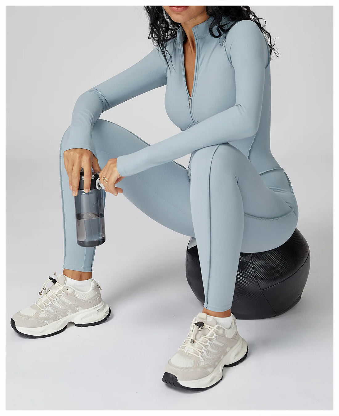 Women’s Long Sleeve Yoga Bodysuit – One-Piece Gym & Fitness Jumpsuit