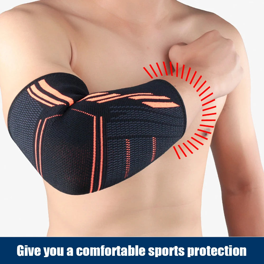 Elastic Sports Elbow Support – Sweat-Absorbing Gym Arm Sleeve & Protective Pad