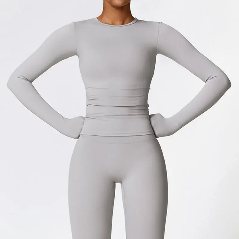 Women’s Long Sleeve Yoga & Fitness Top – Winter Sports Shirt
