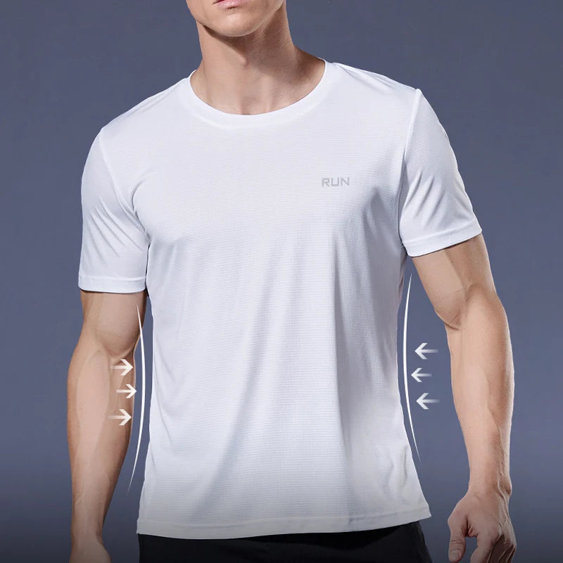 Men’s Summer Sport Gym T-Shirt – Quick Dry Running & Bodybuilding Fitness Top