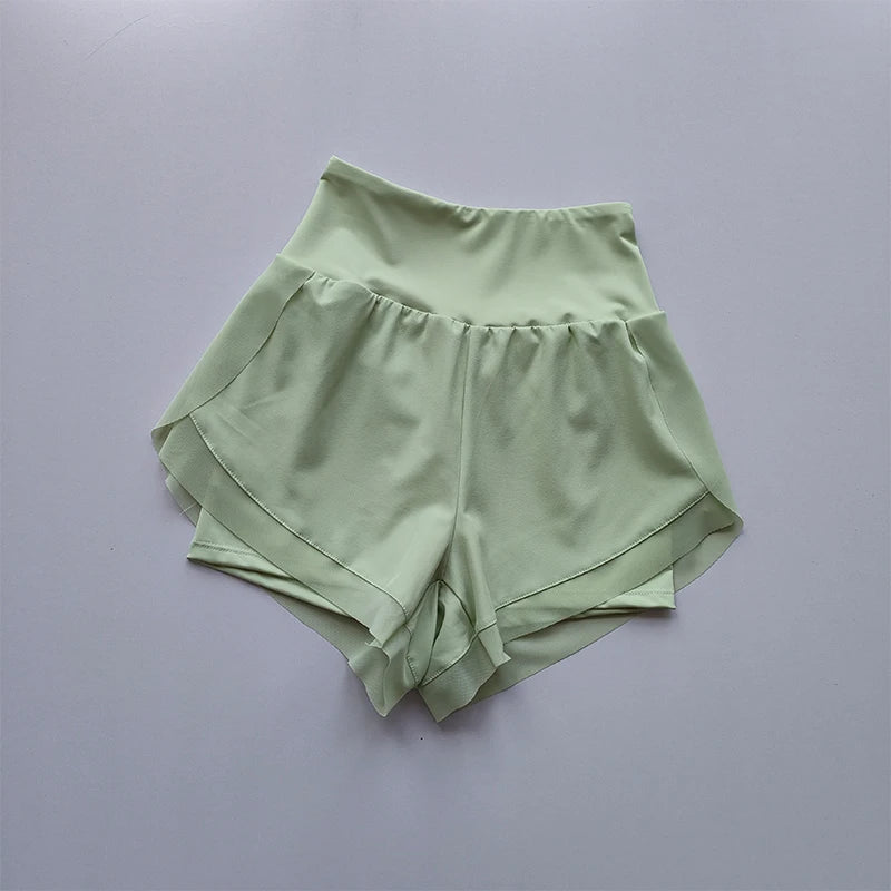 Women’s High-Waisted Summer Sports Shorts – Mesh Breathable Fitness & Running Shorts