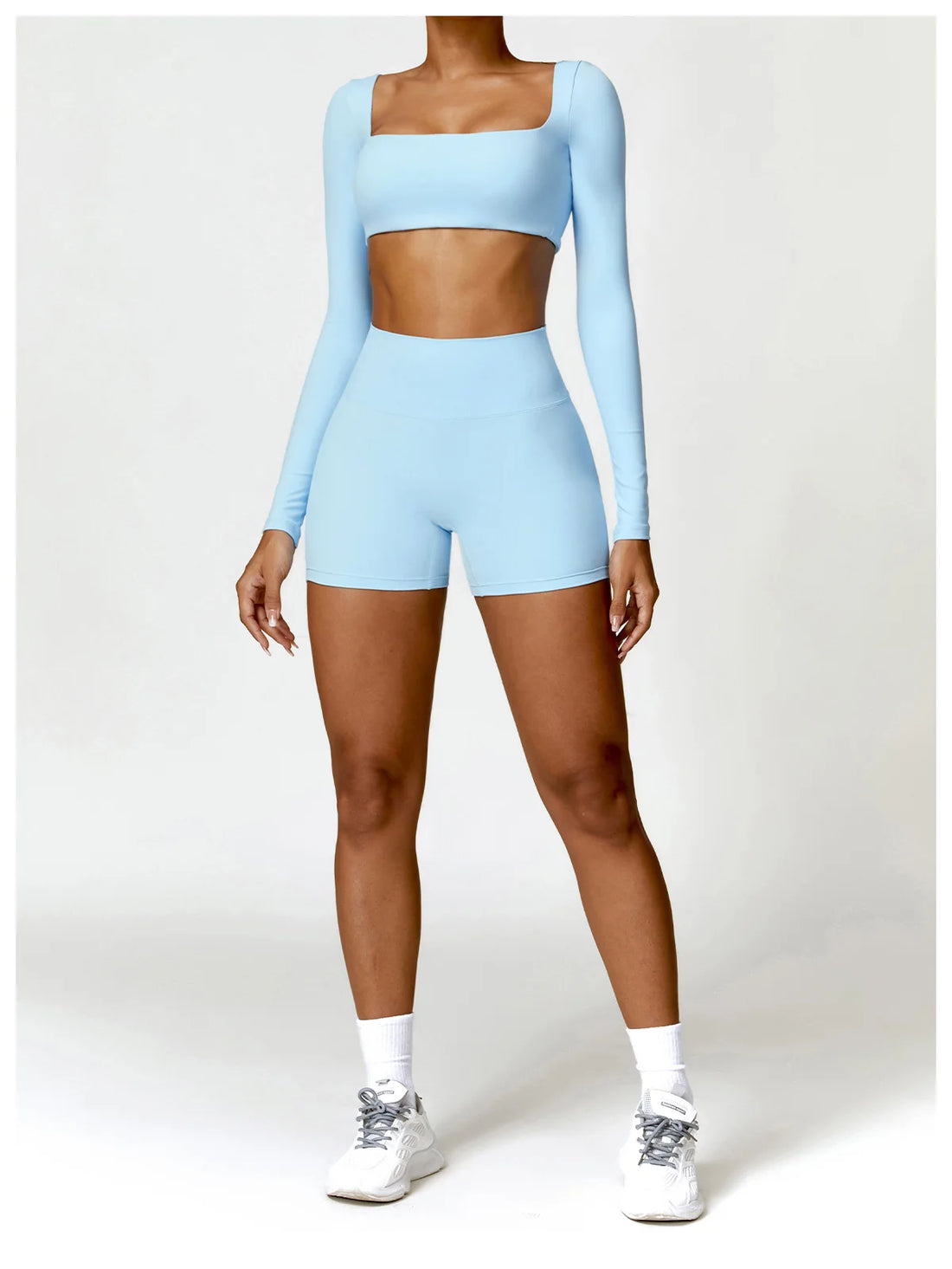 Women’s Quick-Dry Sportswear – Square Neck Fitness Crop Top