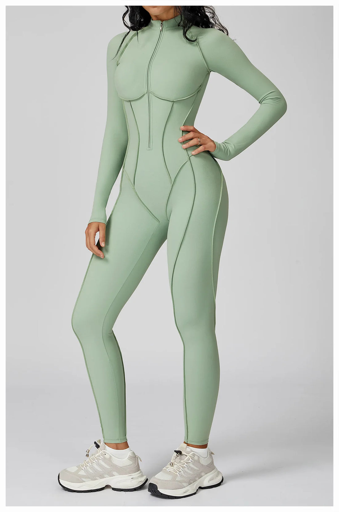 Women’s Long Sleeve Yoga Bodysuit – One-Piece Gym & Fitness Jumpsuit