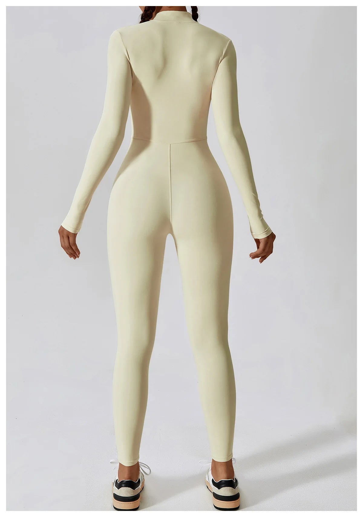 Women’s Long Sleeve Yoga Boilersuit – Skin-Tight One-Piece Gym Jumpsuit