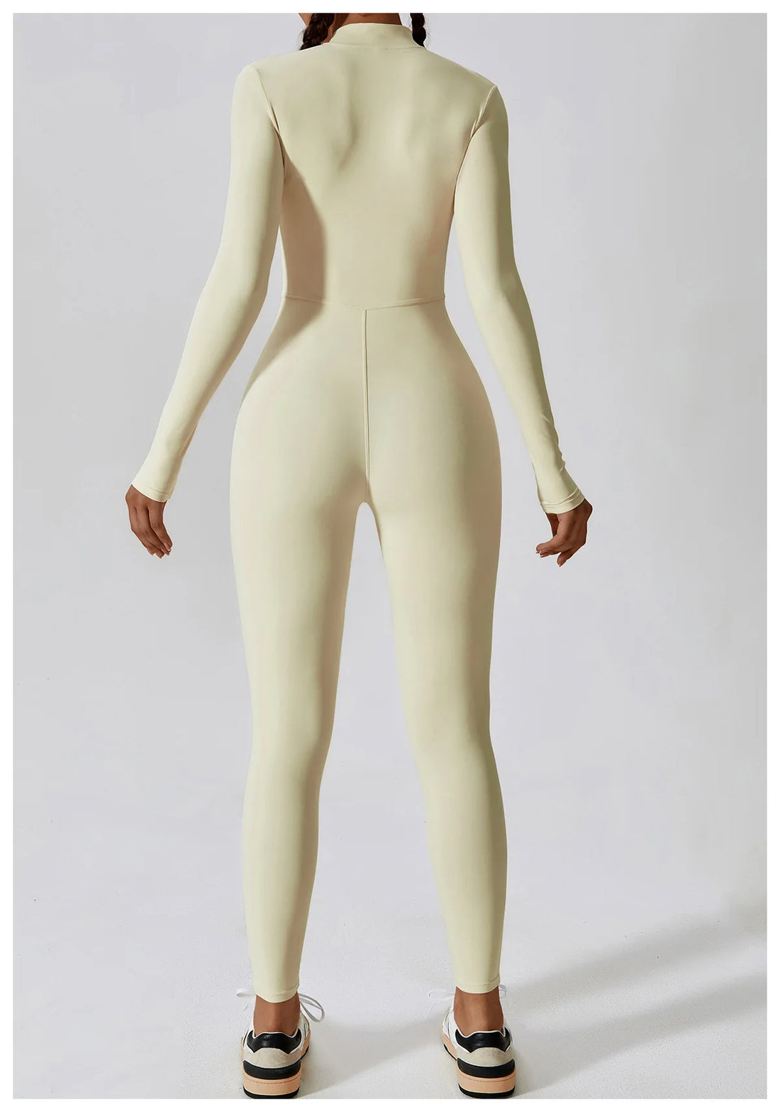 Women’s Long Sleeve Yoga Boilersuit – Skin-Tight One-Piece Gym Jumpsuit