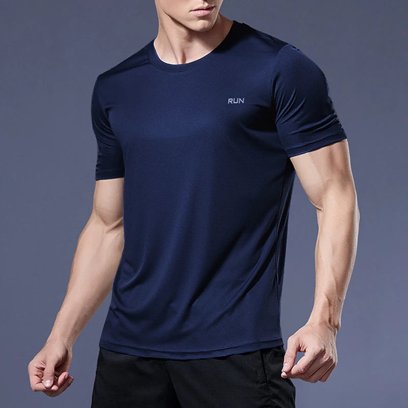 Men’s Summer Sport Gym T-Shirt – Quick Dry Running & Bodybuilding Fitness Top