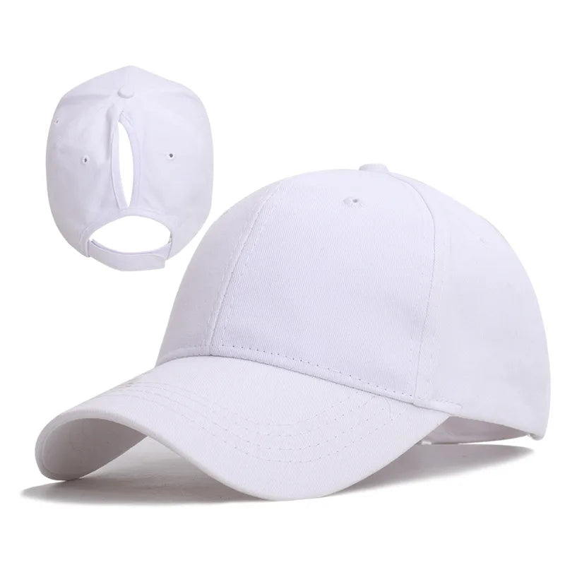 Women’s High Ponytail Baseball Cap – Messy Bun Adjustable Sports Hat