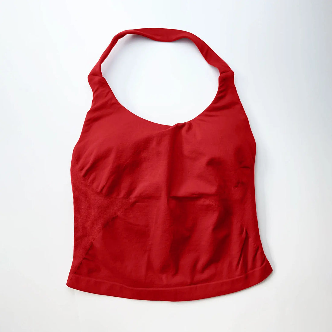 Women’s Gym Halter Top – Longline Strappy Padded Sports Tank