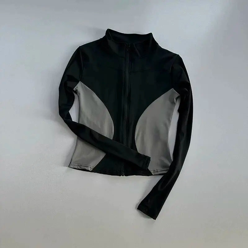 Women’s Long Sleeve Fitness Jacket – Slim Quick-Dry Yoga & Running Top