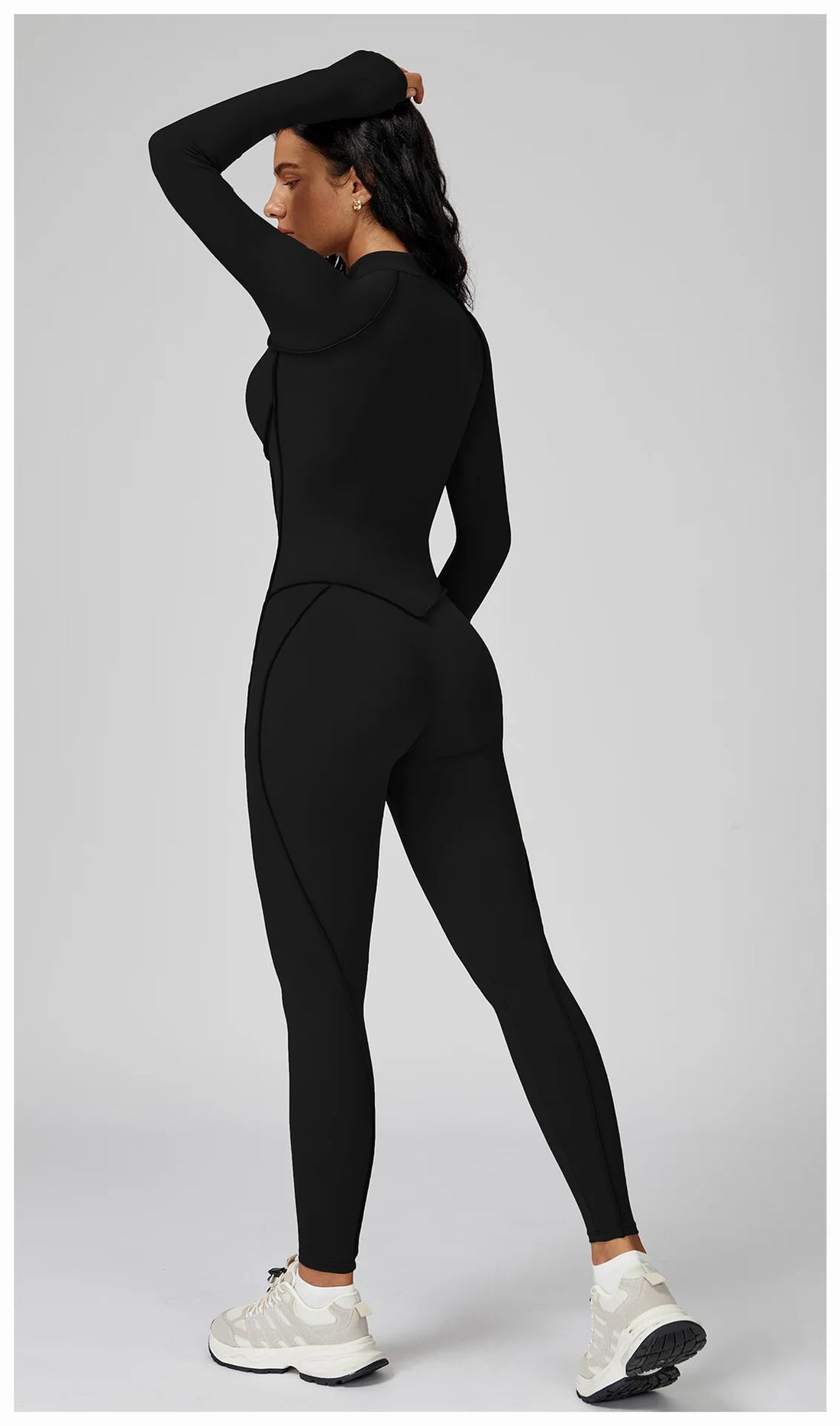 Women’s Long Sleeve Yoga Bodysuit – One-Piece Gym & Fitness Jumpsuit