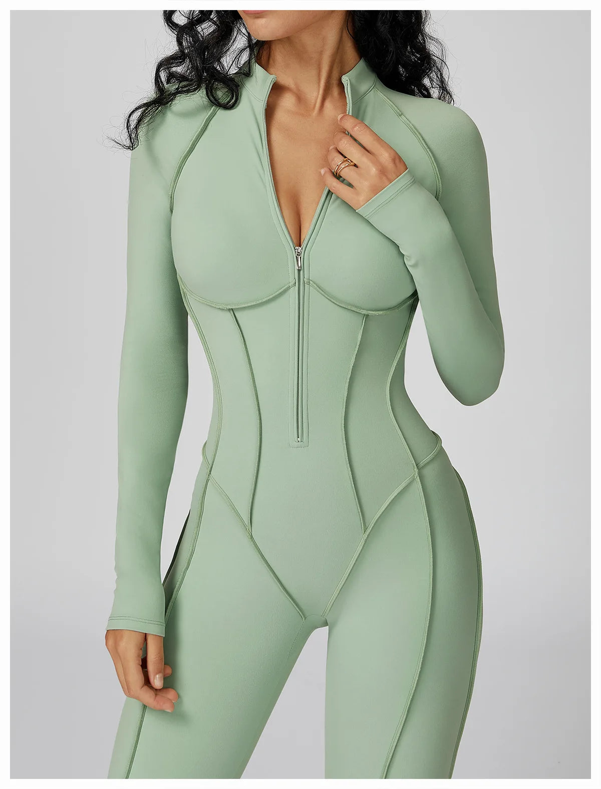 Women’s Long Sleeve Yoga Bodysuit – One-Piece Gym & Fitness Jumpsuit