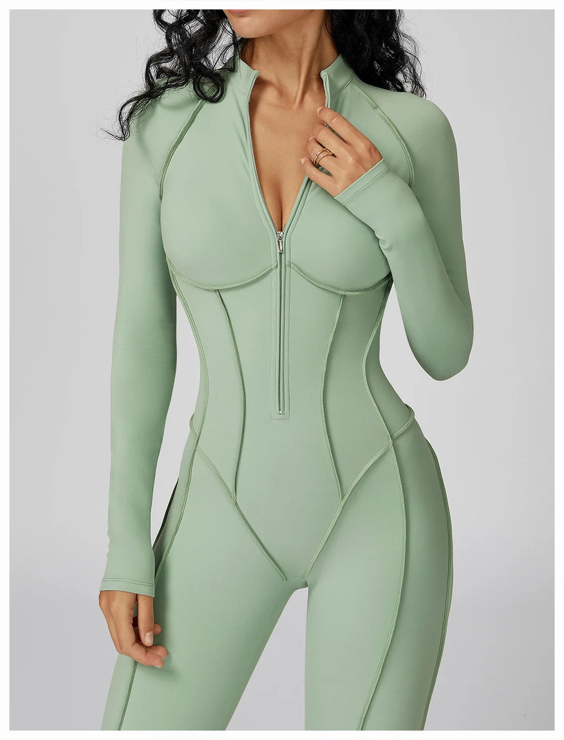 Women’s Long Sleeve Yoga Bodysuit – One-Piece Gym & Fitness Jumpsuit