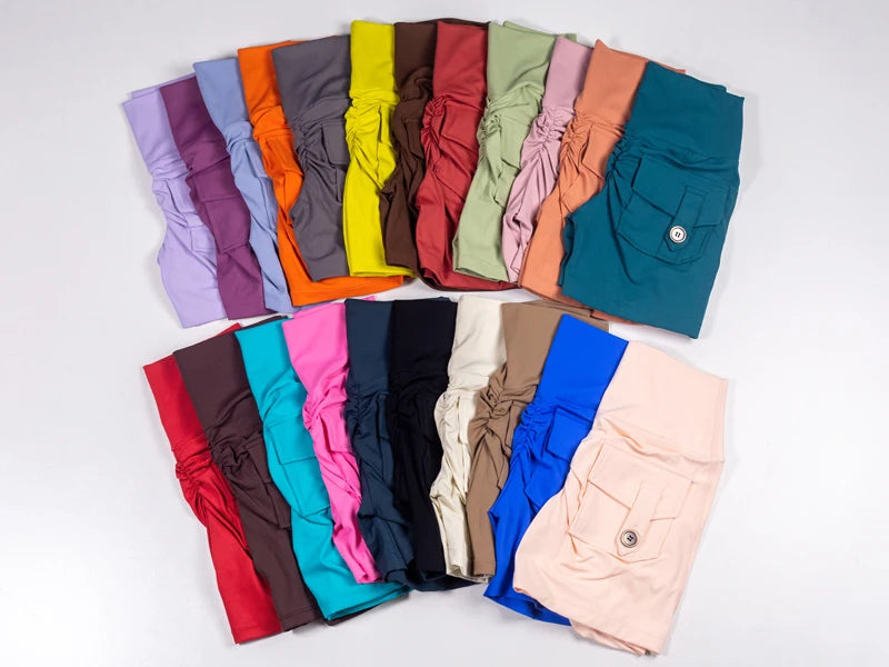 Women’s High-Waist Yoga Shorts – Scrunch Butt & Pocket Fitness Shorts