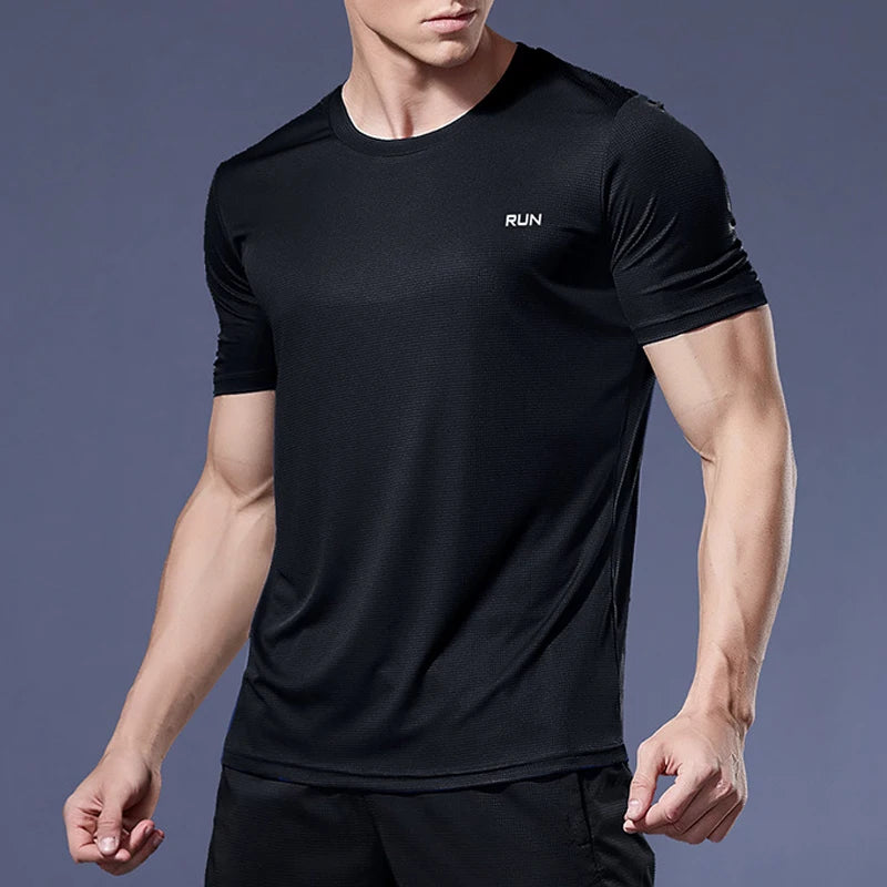 Men’s Summer Sport Gym T-Shirt – Quick Dry Running & Bodybuilding Fitness Top