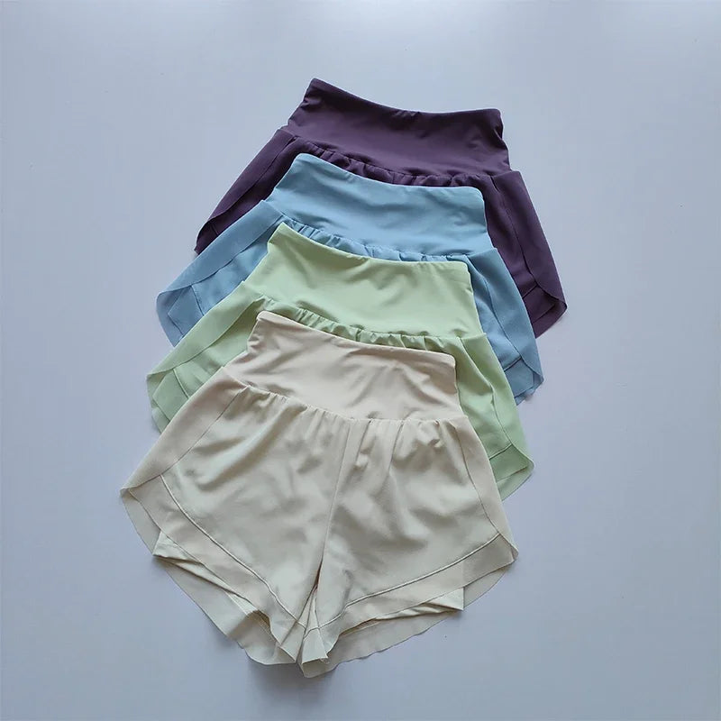 Women’s High-Waisted Summer Sports Shorts – Mesh Breathable Fitness & Running Shorts
