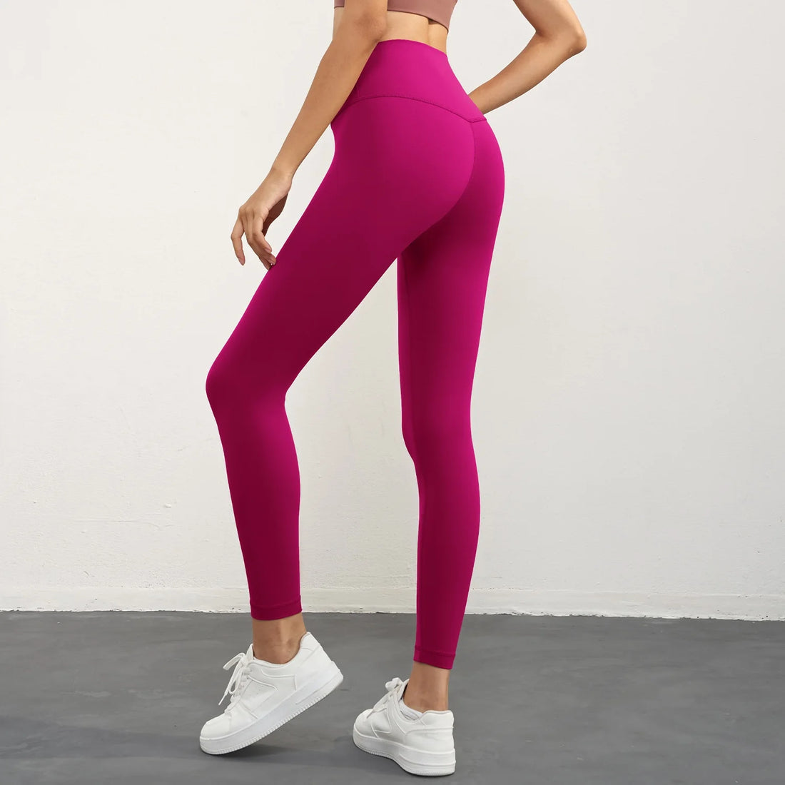 Women’s High-Waist Yoga Leggings – Solid Color Pocket Sports Cropped Pants
