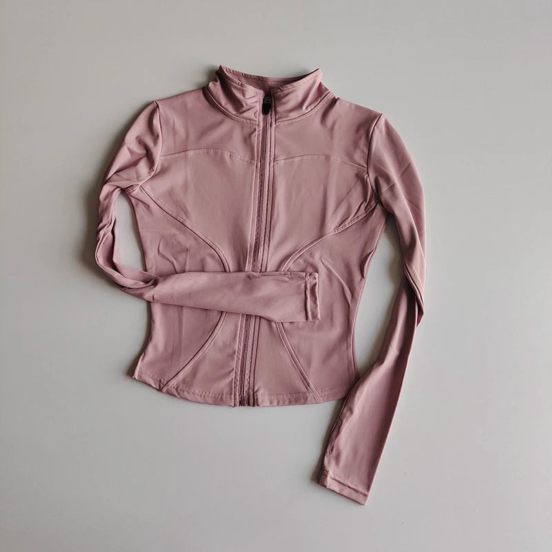 Women’s Long Sleeve Fitness Jacket – Slim Quick-Dry Yoga & Running Top