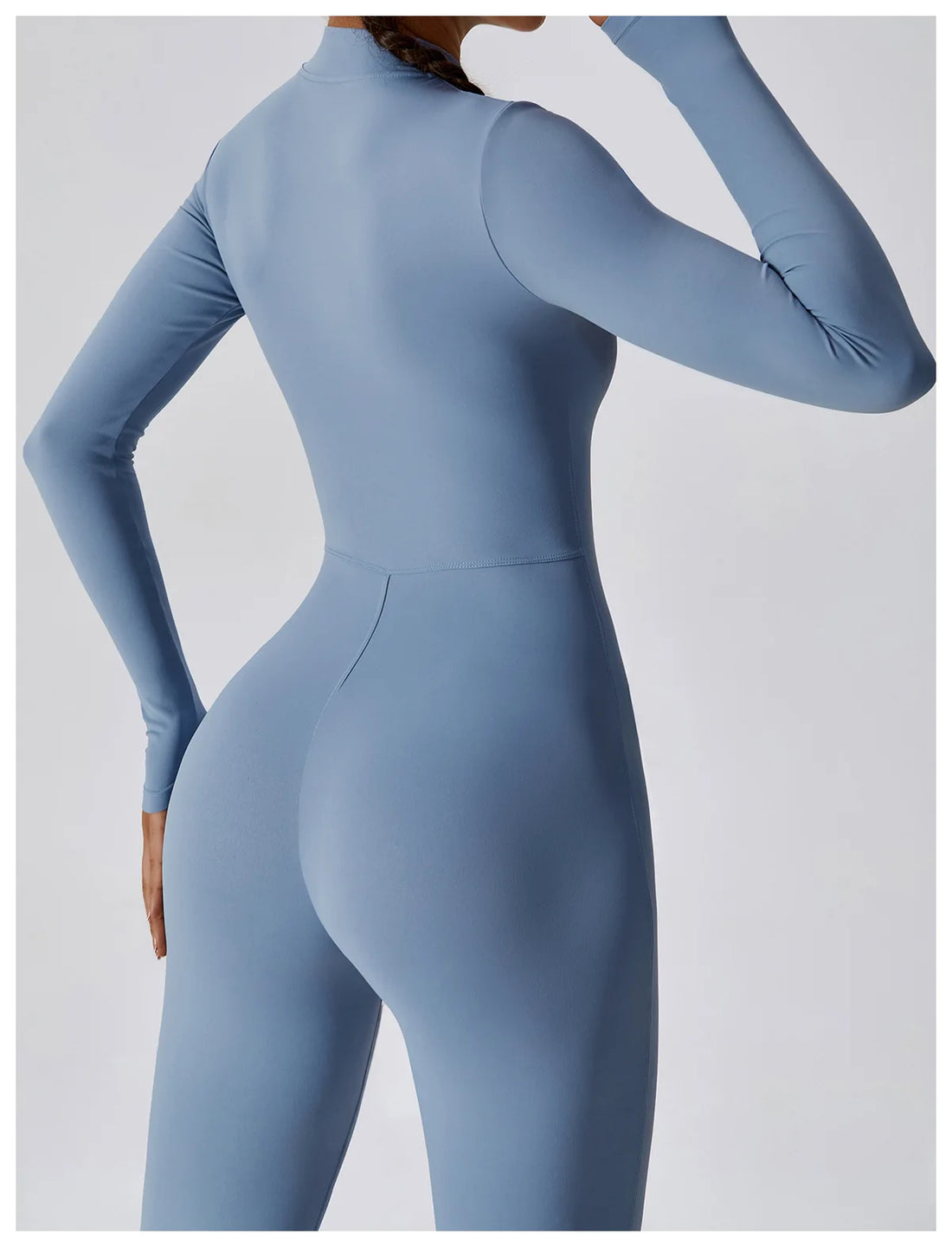 Women’s Long Sleeve Yoga Boilersuit – Skin-Tight One-Piece Gym Jumpsuit
