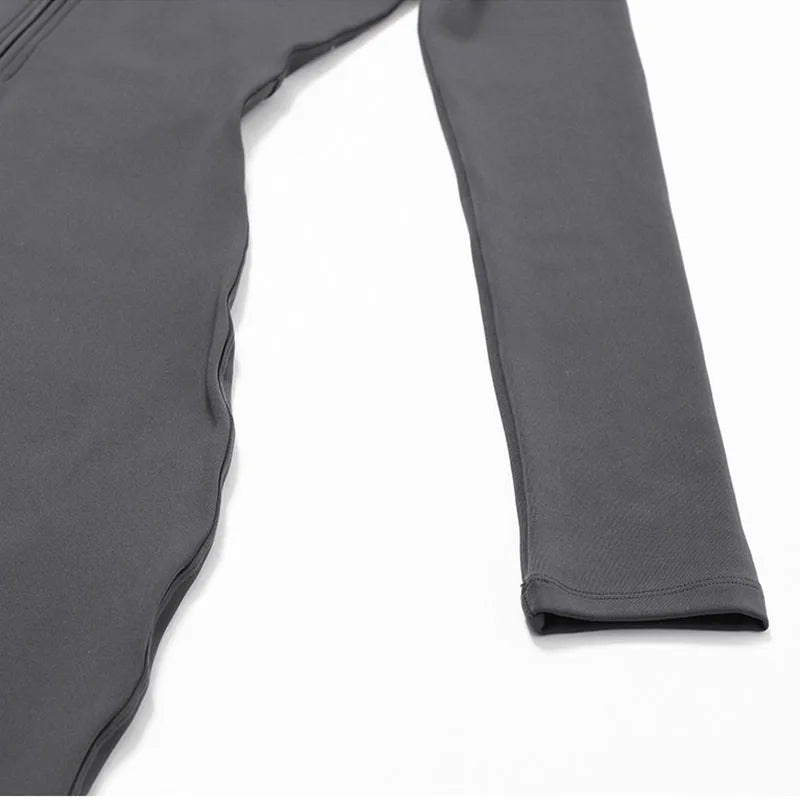 Women’s Winter Plush Yoga Jumpsuit – Fleece-Lined One-Piece Fitness Tracksuit