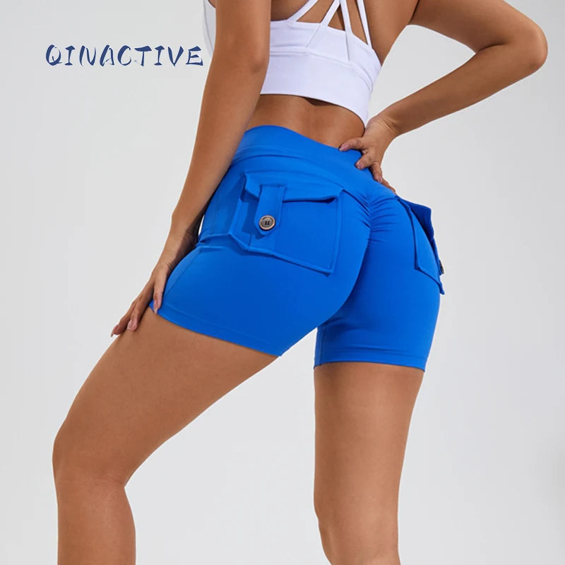 Women’s High-Waist Yoga Shorts – Scrunch Butt & Pocket Fitness Shorts