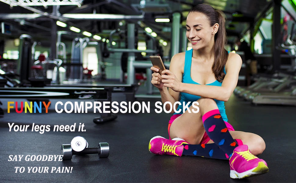 6 Pairs Compression Socks – Solid Color Nurse & Everyday Support Socks