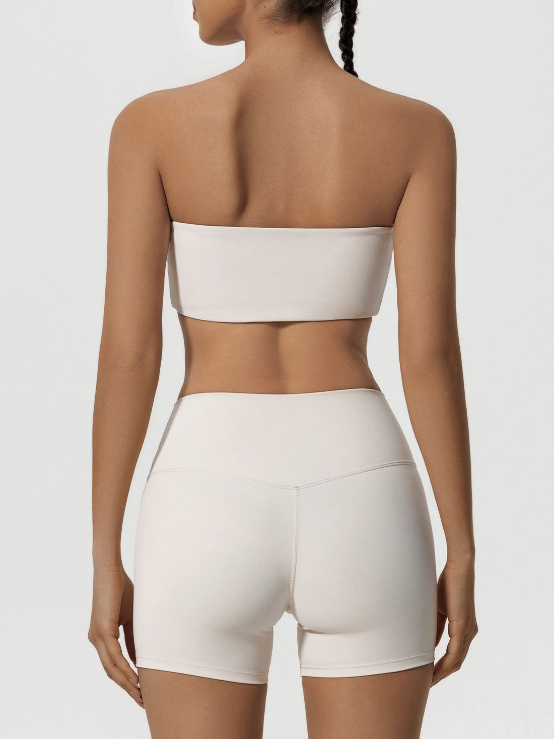 Women’s 2-Piece Fitness Set – Strapless Sports Bra & Workout Leggings