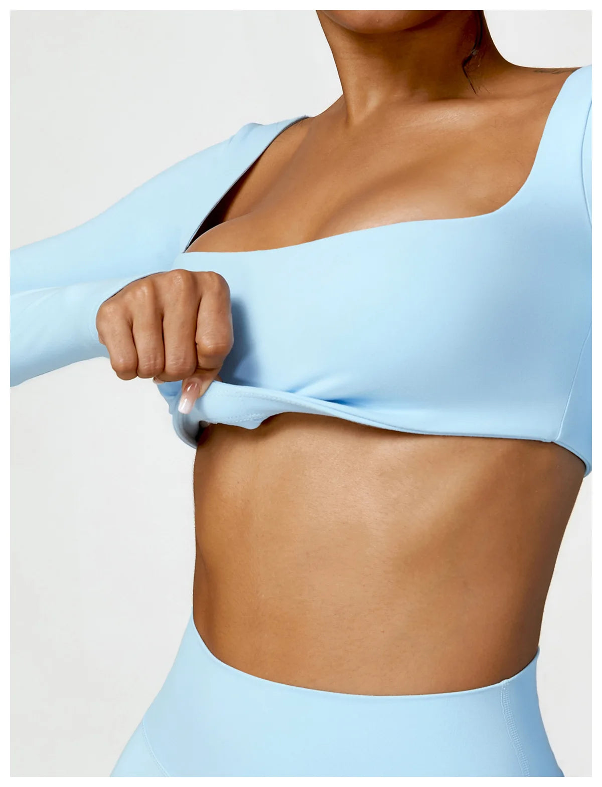 Women’s Quick-Dry Sportswear – Square Neck Fitness Crop Top