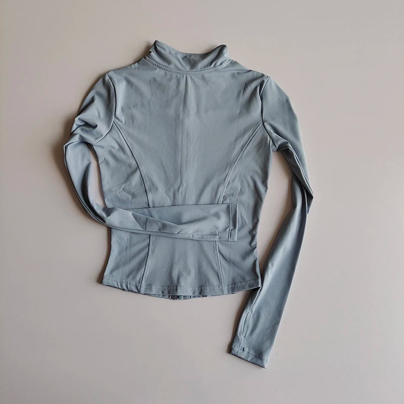 Women’s Long Sleeve Fitness Jacket – Slim Quick-Dry Yoga & Running Top