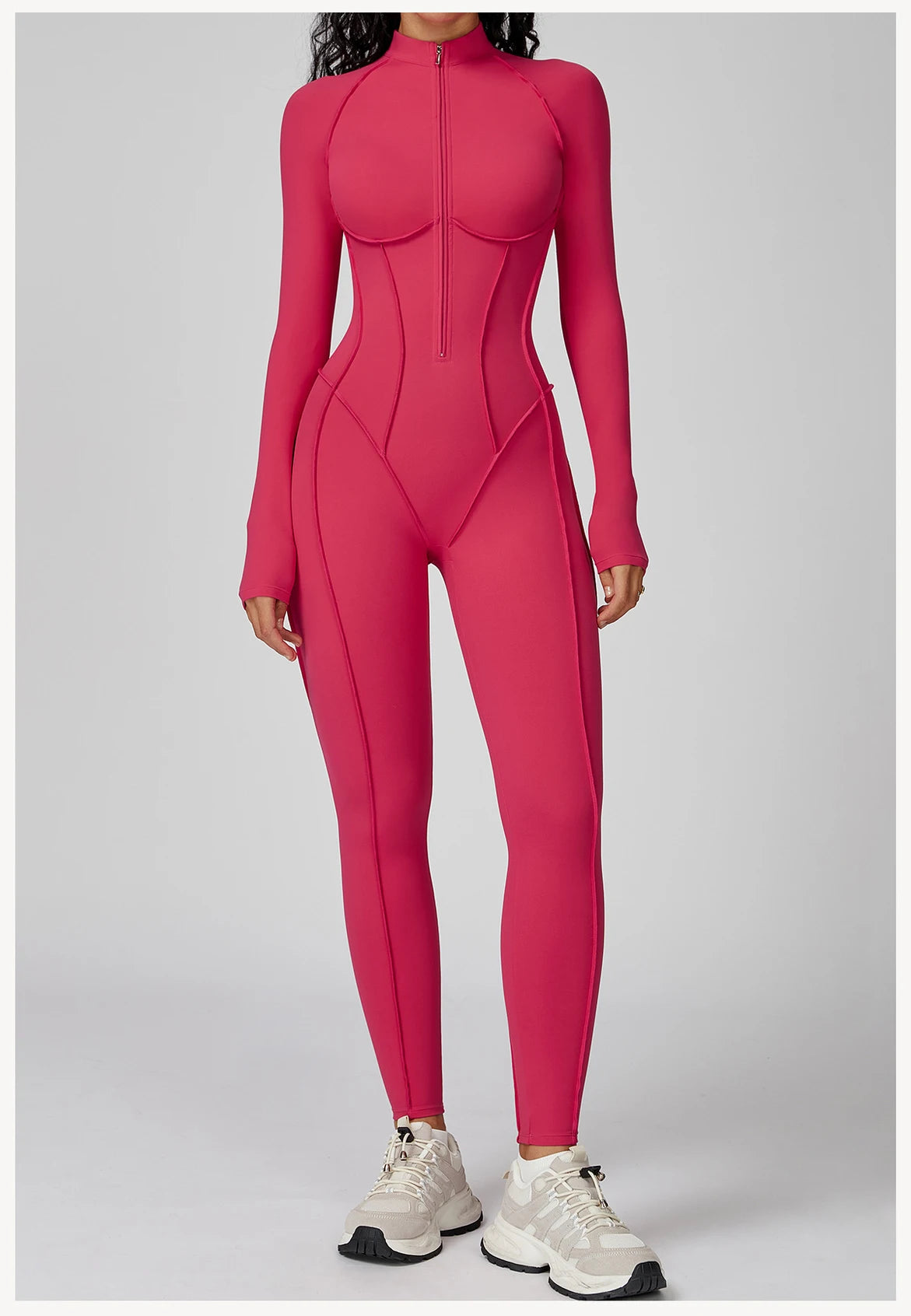 Women’s Long Sleeve Yoga Bodysuit – One-Piece Gym & Fitness Jumpsuit