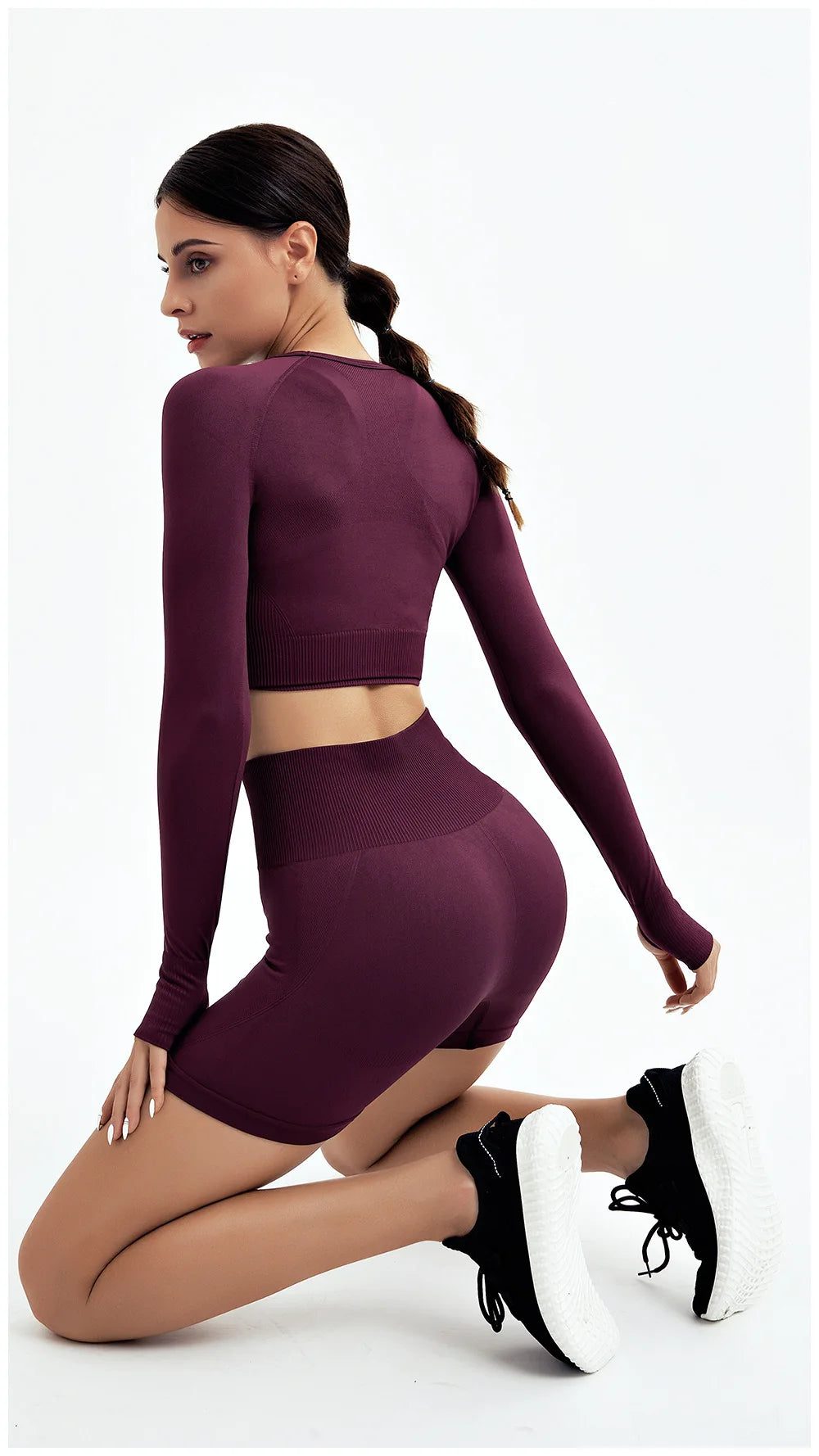 2-Piece Seamless Yoga Set for Women – High Waist Leggings & Sports Bra Gym Outfit