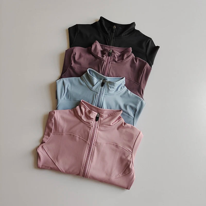 Women’s Long Sleeve Fitness Jacket – Slim Quick-Dry Yoga & Running Top