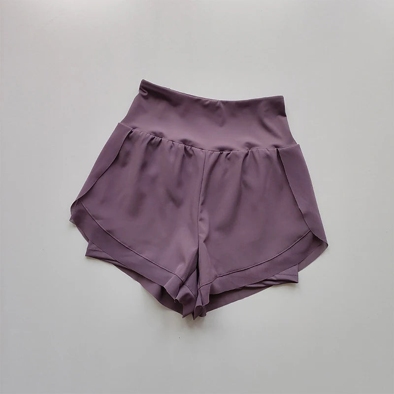 Women’s High-Waisted Summer Sports Shorts – Mesh Breathable Fitness & Running Shorts