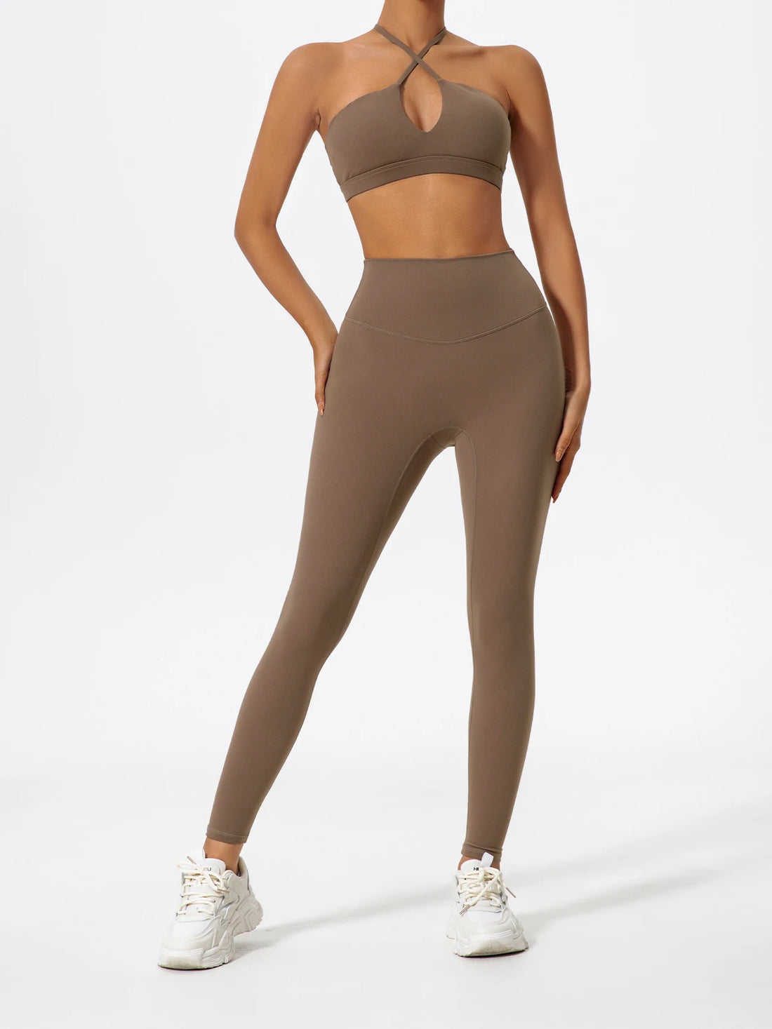 Two-Piece Women’s Sports Set – Cross-Front Yoga & Gym Outfit