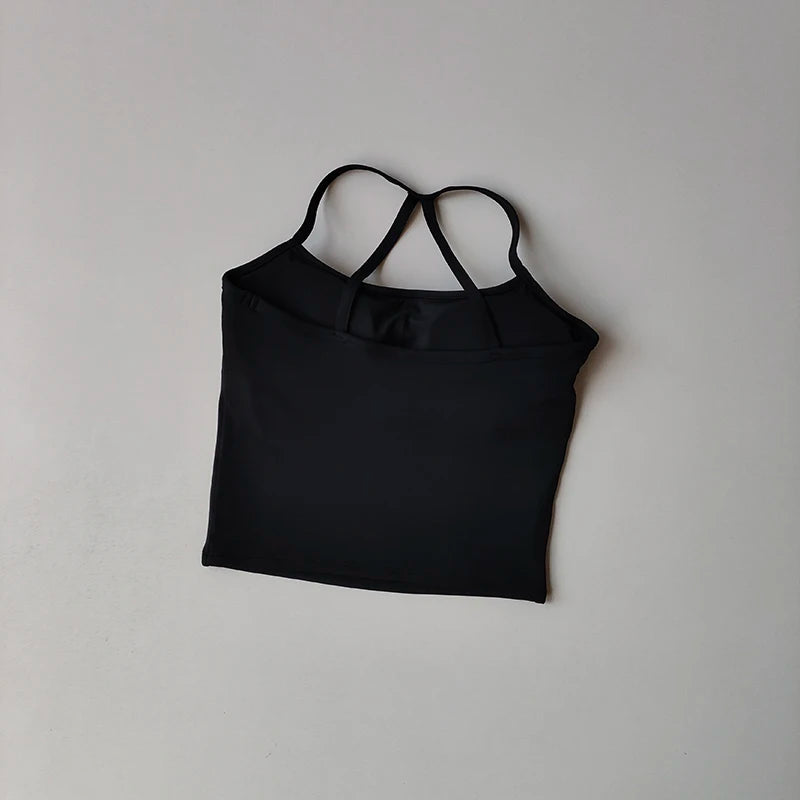 Women’s Yoga & Gym Halter Top Set – Seamless High-Waist Shorts & Backless Bra
